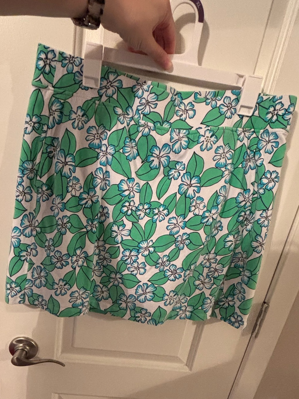 Talbots Green and White Floral Skort